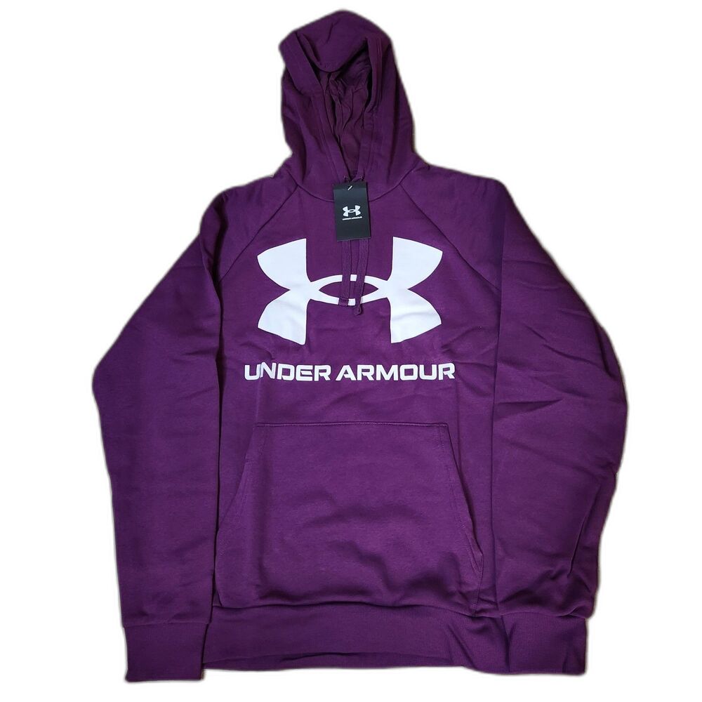 Under Armour Men’s Medium Purple Hoodie Cotton‑Blend Pullover